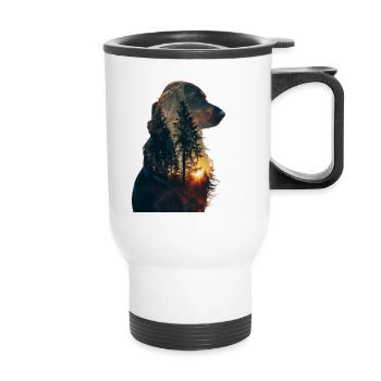 Cocker Spaniel - Thermobecher mit Tragegriff - Weiß - Vorne
