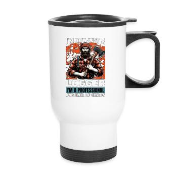 Logging I'm Not Just A Logger I'm A Tree Surgeon - Thermobecher mit Tragegriff - Weiß - Vorne
