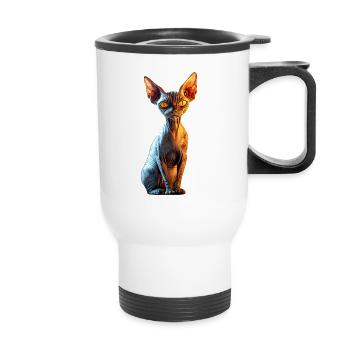 Sphynx Katze Sphynxkatze Canadian Cat Süße Sphinx - Thermobecher mit Tragegriff - Weiß - Vorne