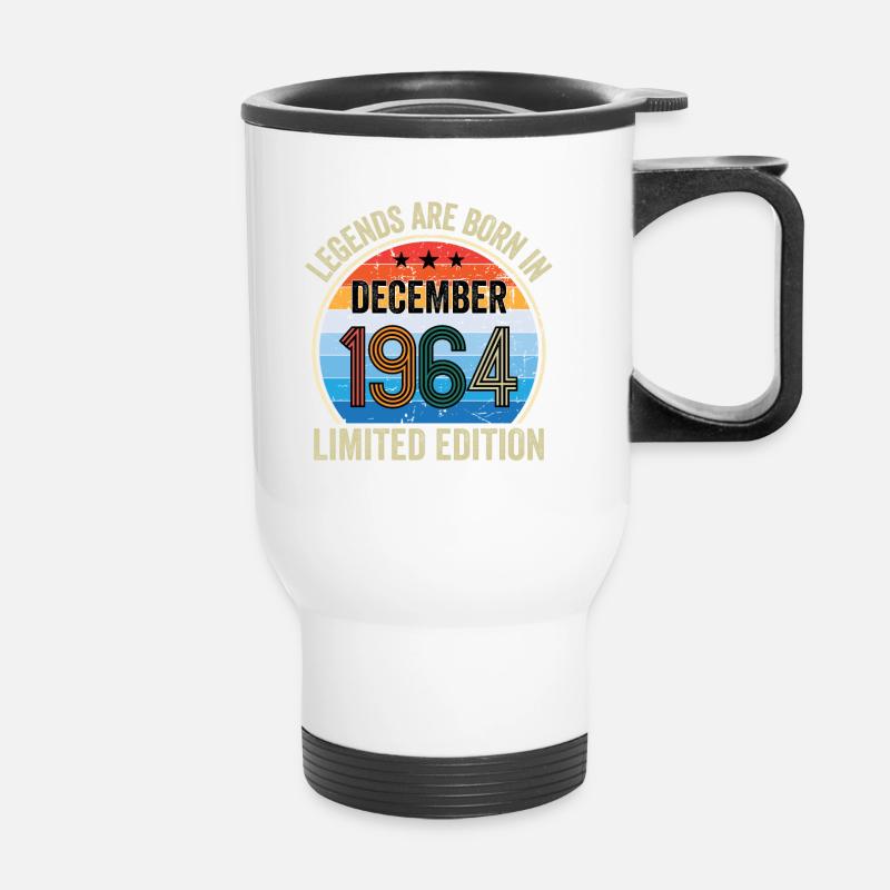 Legends Are Born In December 1964 Limited Edition - Thermobecher mit Tragegriff - Weiß