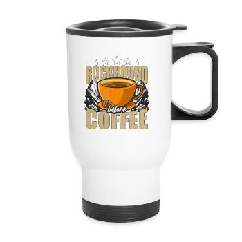 Rockhound Before Coffee Minéralogiste Amateur de café - Tasse isotherme avec poignée - blanc - Devant