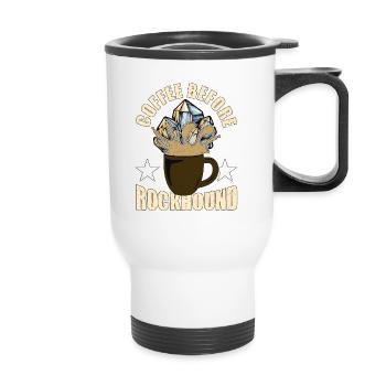 Rockhounding Coffee avant Mineralogy Coffee Lover - Tasse isotherme avec poignée - blanc - Devant