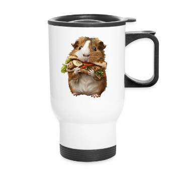Meerschweinchen - Thermobecher mit Tragegriff - Weiß - Vorne