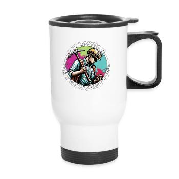 Géologue Ma passion Mon collectionneur de minéraux Géologie - Tasse isotherme avec poignée - blanc - Devant