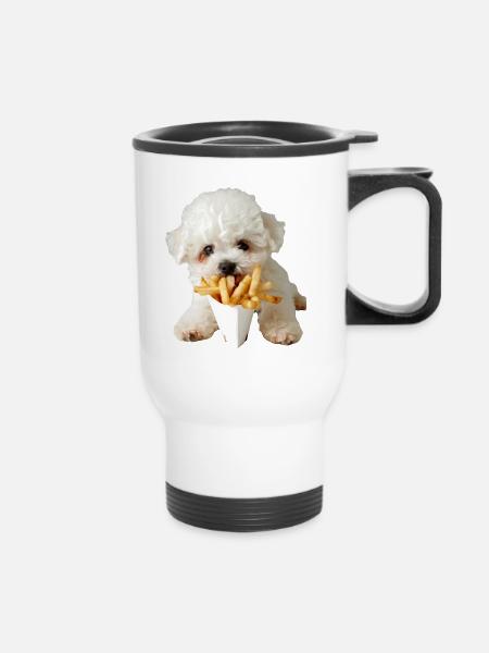 Bichon Frisé - Thermobecher mit Tragegriff - Weiß