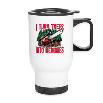Logging I Turn Trees Into Memories Lumber Worker - Thermal mug with handle - white - Front
