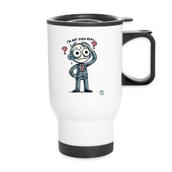 Cartoon Man: I'm Not Even Real - Thermal mug with handle - white - Front