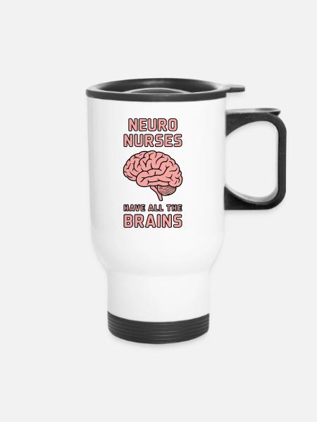 Neuro Nurse Pflegefachkraft Neurologie Geschenk - Thermobecher mit Tragegriff - Weiß