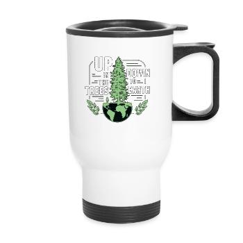 Tree Surgeon Up In The Trees Down To Forest Worker - Thermobecher mit Tragegriff - Weiß - Vorne