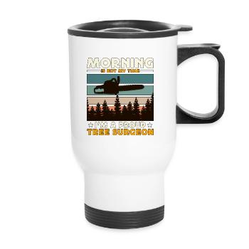 Chirurgiens arboricoles Le matin n'est pas mon heure, je suis arboriculteur - Tasse isotherme avec poignée - blanc - Devant