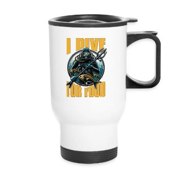 Spearfishing I Dive For Food Fishing Enthusiast - Thermal mug with handle - white - Front