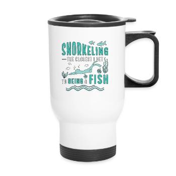 Snorkeling The Closest I Get To Being Scuba Diving - Thermal mug with handle - white - Front