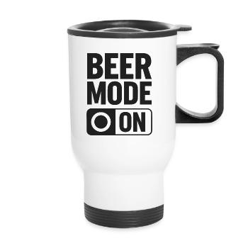 Beer Mode On Bierspruch Trinkspruch - Thermobecher mit Tragegriff - Weiß - Vorne