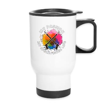 Chasse sous-marine Ma passion Mon chasseur sous-marin Freediver - Tasse isotherme avec poignée - blanc - Devant