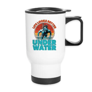 Snorkeling La vie semble meilleure Nageur Snorkeler - Tasse isotherme avec poignée - blanc - Devant