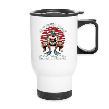 Plongée en apnée L’eau salée guérit tout Plongeur - Tasse isotherme avec poignée - blanc - Devant