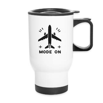 Airplane Mode On - Thermal mug with handle - white - Front