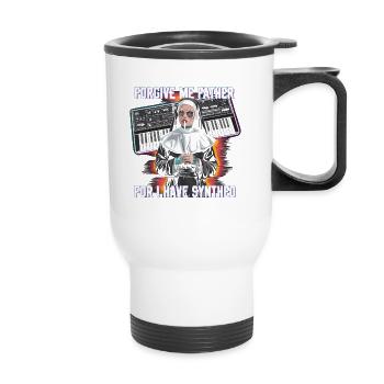 Pardonne-moi père car j’ai synthétisé un synthé drôle - Tasse isotherme avec poignée - blanc - Devant