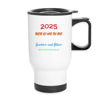 Jugendweihe 2025 jugendliche - Thermobecher mit Tragegriff - Weiß - Vorne