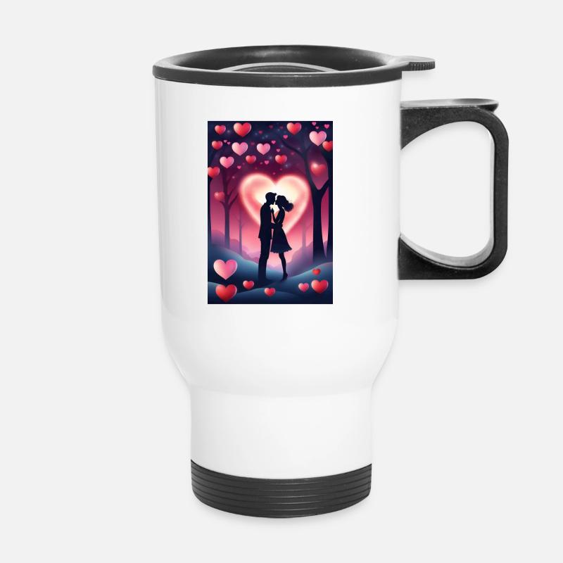 Baiser de la Saint-Valentin - Tasse isotherme avec poignée - blanc
