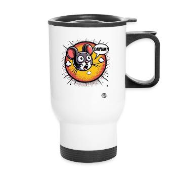 Mouse says: Dayum! -Damn! - Thermal mug with handle - white - Front