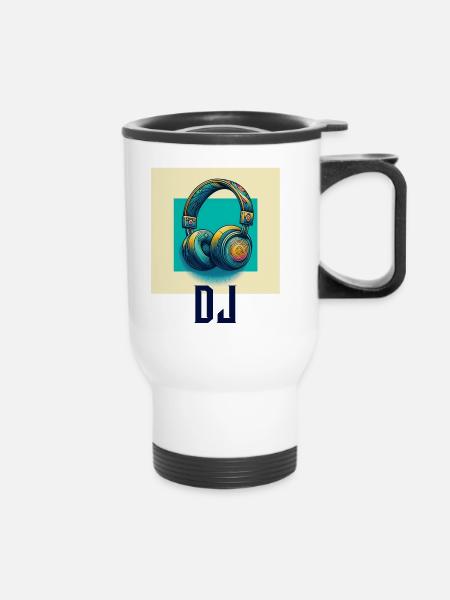 DJ - Thermobecher mit Tragegriff - Weiß