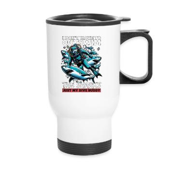 Plongée sous-marine Je n’ai pas besoin de nager plus loin que la natation - Tasse isotherme avec poignée - blanc - Devant
