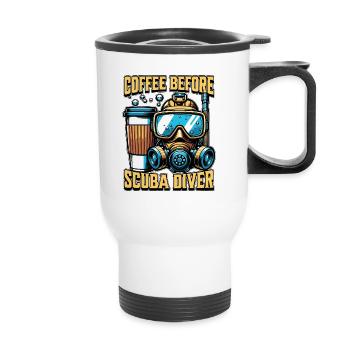Café de plongée sous-marine avant le nageur Amateur de café - Tasse isotherme avec poignée - blanc - Devant
