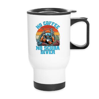Plongée sous-marine Pas de café Pas de plongée en apnée Amateur de café - Tasse isotherme avec poignée - blanc - Devant