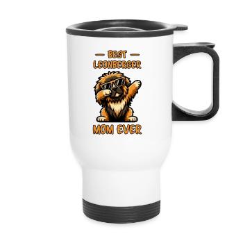 Leonberger Spruch Lustiges Leonberger Geschenk - Thermobecher mit Tragegriff - Weiß - Vorne