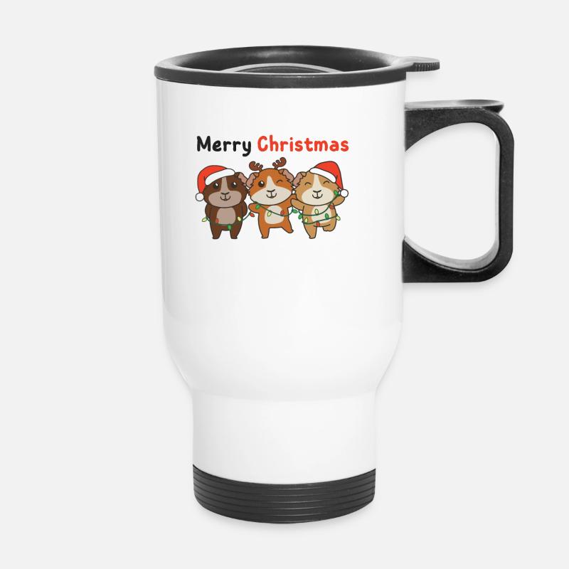 Marsvin Jul Vinter Dyr - Termokrus med bærehåndtag - hvid