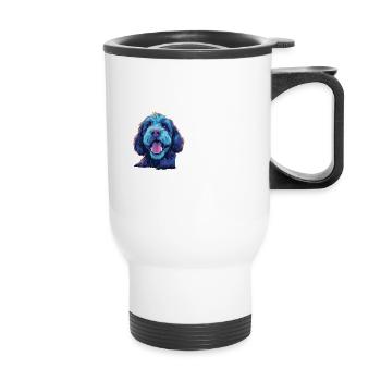 Bernedoodle, chien officiel des plus cool - Tasse isotherme avec poignée - blanc - Devant