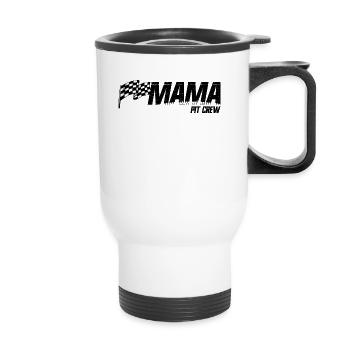 Pit Crew Mama Race Geburtstag Familie Racing Mama - Thermobecher mit Tragegriff - Weiß - Vorne
