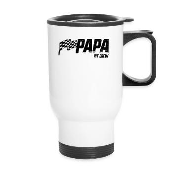 Pit Crew Papa Course Anniversaire Famille Racing Dad - Tasse isotherme avec poignée - blanc - Devant