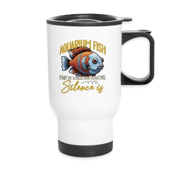 Les poissons d’aquarium nous font réaliser à quel point l’aquariophilie - Tasse isotherme avec poignée - blanc - Devant
