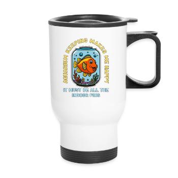 Aquarium Keeping Makes Me Happy Aquascape Lover - Thermobecher mit Tragegriff - Weiß - Vorne