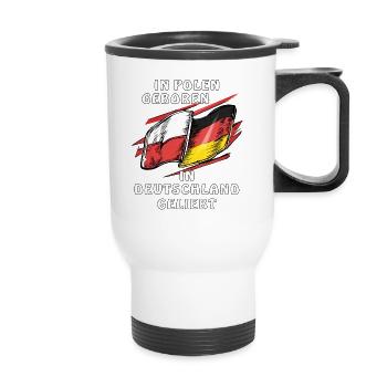 POLES BORN GERMANY LOVED - Thermal mug with handle - white - Front