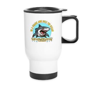 Shark Hunting Be A Shark And Rule Fossil Hunting - Thermal mug with handle - white - Front