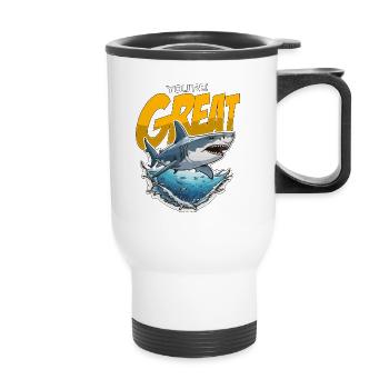 Shark Hunting You're Great Loves Fossil Hunting - Thermal mug with handle - white - Front