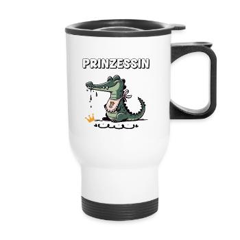 Carnaval Princesse Crocodile Drôle Cologne Alaaf - Tasse isotherme avec poignée - blanc - Devant