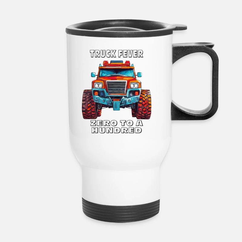 AUTO TRUCK FEVER ZERO TO A HUNDRED - Thermal mug with handle - white