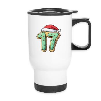 17 Number Christmas Cookie - Thermal mug with handle - white - Front