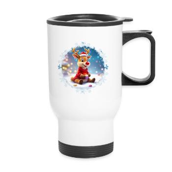 Our Little Cute Reindeer - Thermal mug with handle - white - Front