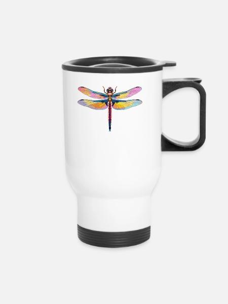Libellen Libelle - Thermobecher mit Tragegriff - Weiß