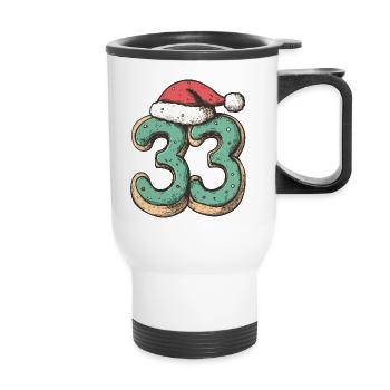 33 Number Christmas Cookie - Thermal mug with handle - white - Front