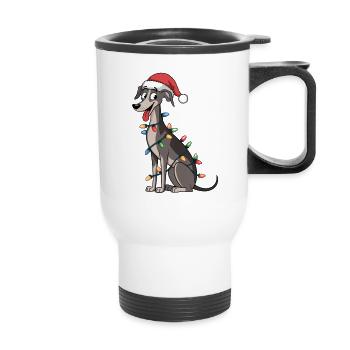 Italian Greyhound Christmas Lights Xmas Dogs Gifts - Thermobecher mit Tragegriff - Weiß - Vorne