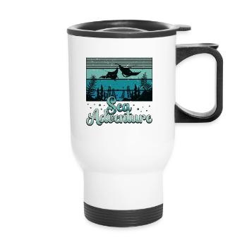 Manta Rays Sea Adventure Freediving Scuba Diving - Thermal mug with handle - white - Front