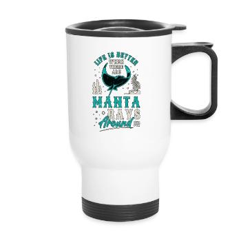 Manta Rays Life Is Better When There Marine Life - Thermobecher mit Tragegriff - Weiß - Vorne