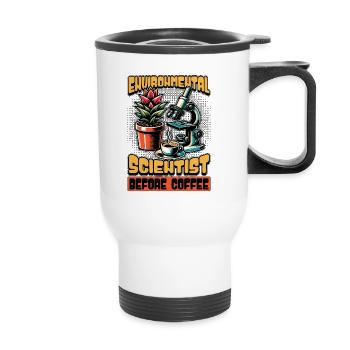 Environmental Scientist Before Coffee Biologist - Thermal mug with handle - white - Front