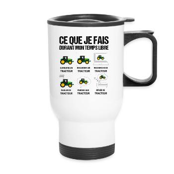 Ce que je fais durant mon je peux pas jai Tracteur - Tasse isotherme avec poignée - blanc - Devant